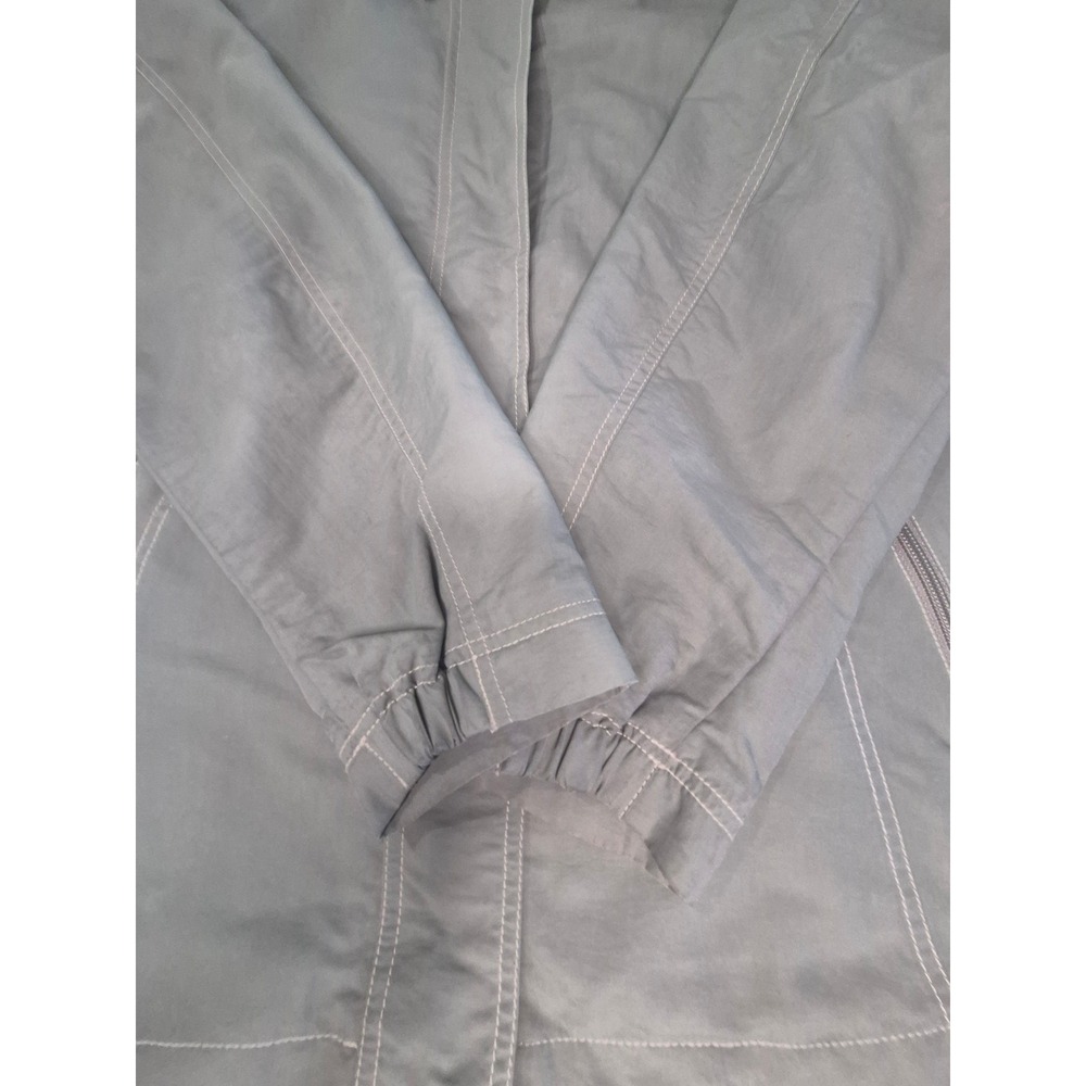 Eddie Bauer Womens Sage Green Hooded Utility Jacket Nylon Full Zip Large - Picture 4 of 9